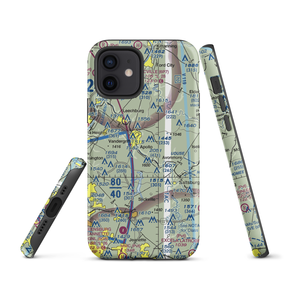 River Hill Aviation Airport (PN46) VFR Sectional  Tough iPhone Case iPhone 12 model shown