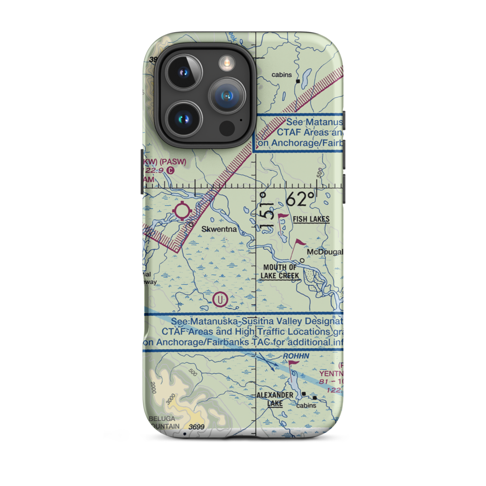 River John Airport (3AK9) VFR Sectional  Tough iPhone Case iPhone 16 Pro Max model shown