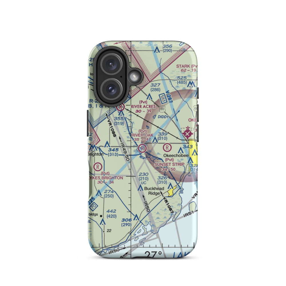 River Oak Airport (00FL) VFR Sectional  Tough iPhone Case iPhone 16 model shown