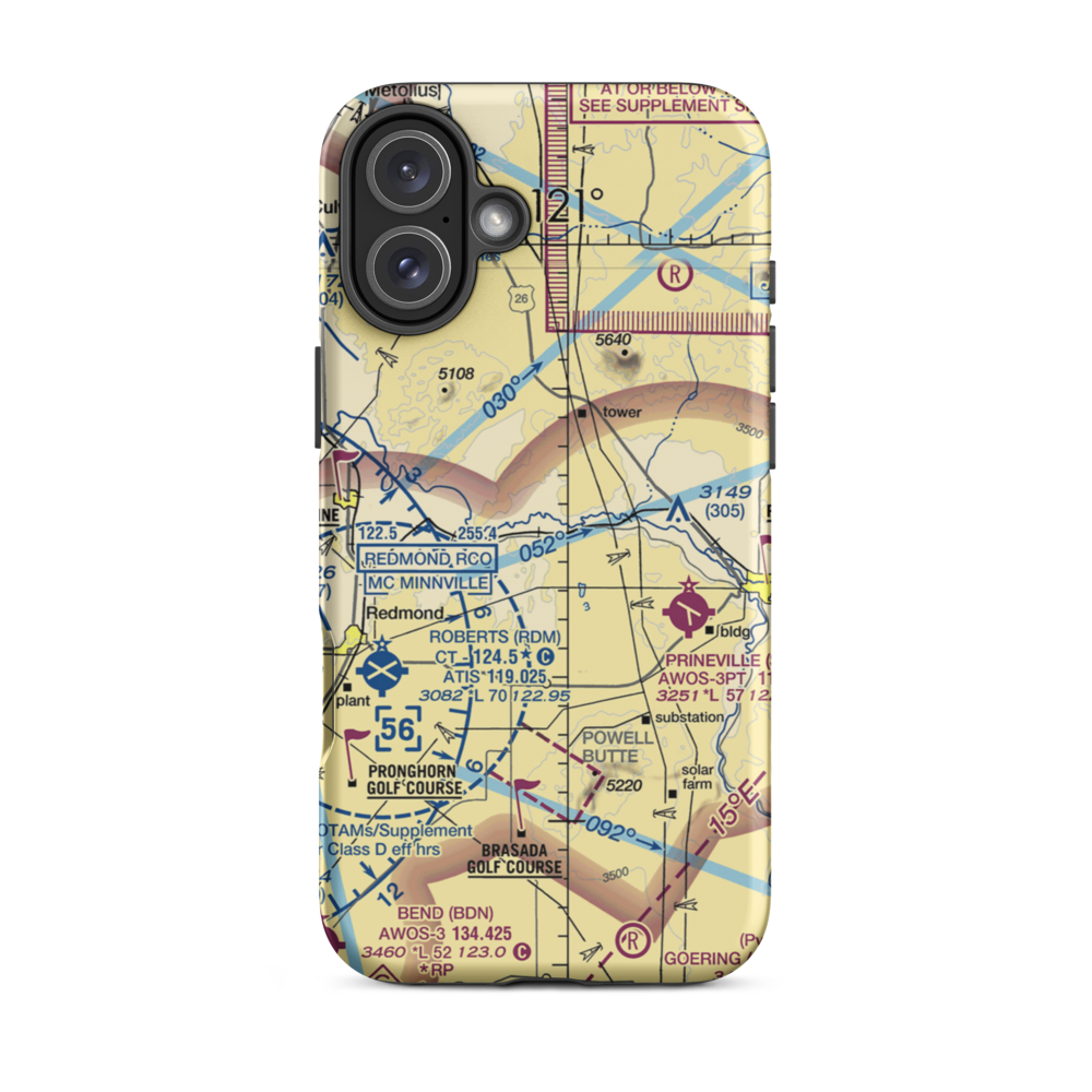 River Run Ranch Airport (OR02) VFR Sectional  Tough iPhone Case iPhone 16 Plus model shown