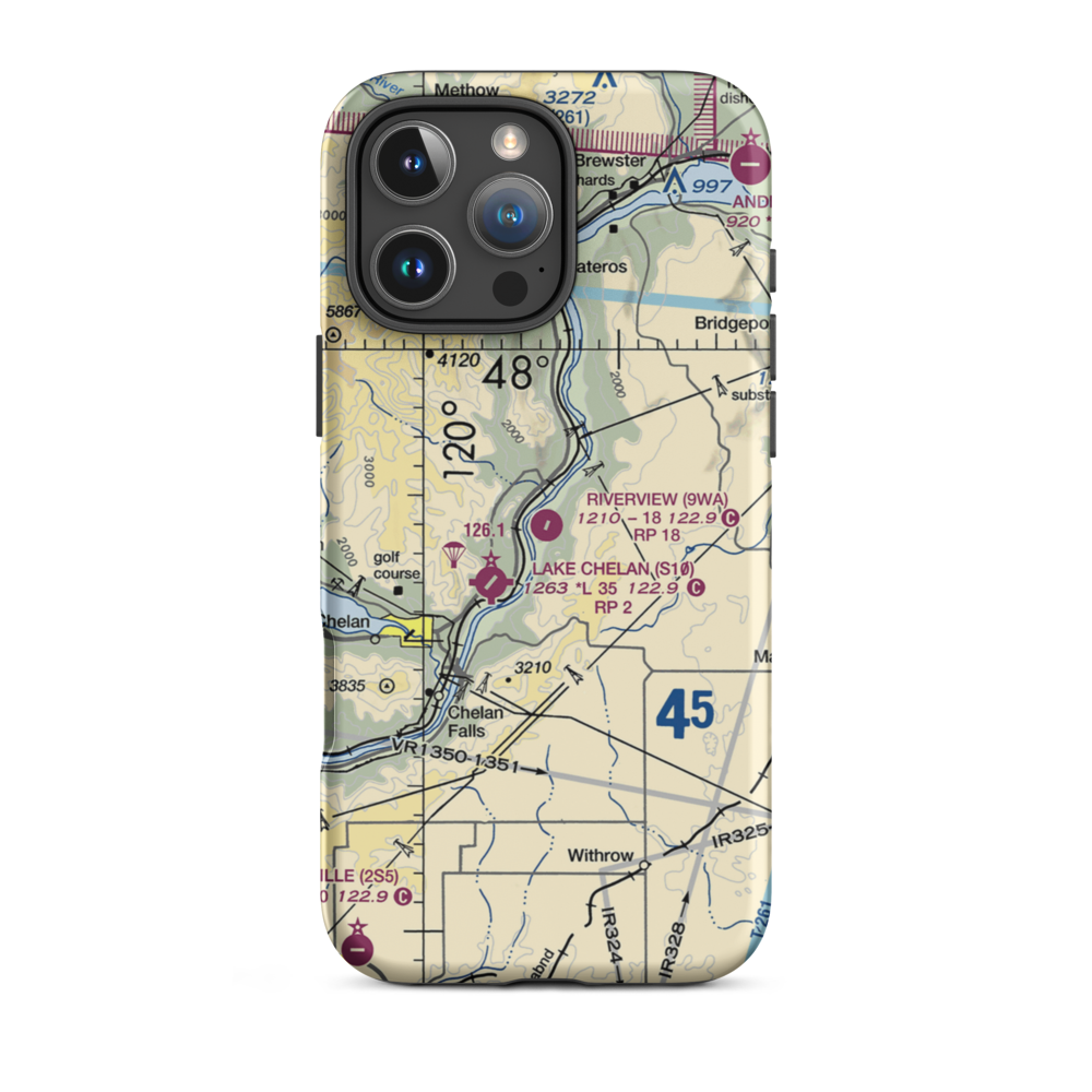 River View Airpark (9WA) VFR Sectional  Tough iPhone Case iPhone 16 Pro Max model shown