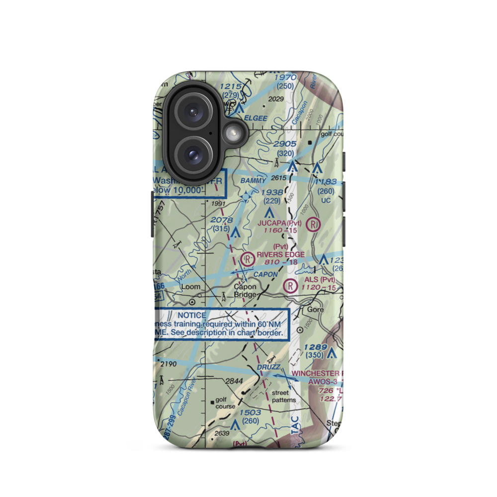 River's Edge Farm Airport (38WV) VFR Sectional  Tough iPhone Case iPhone 16 model shown