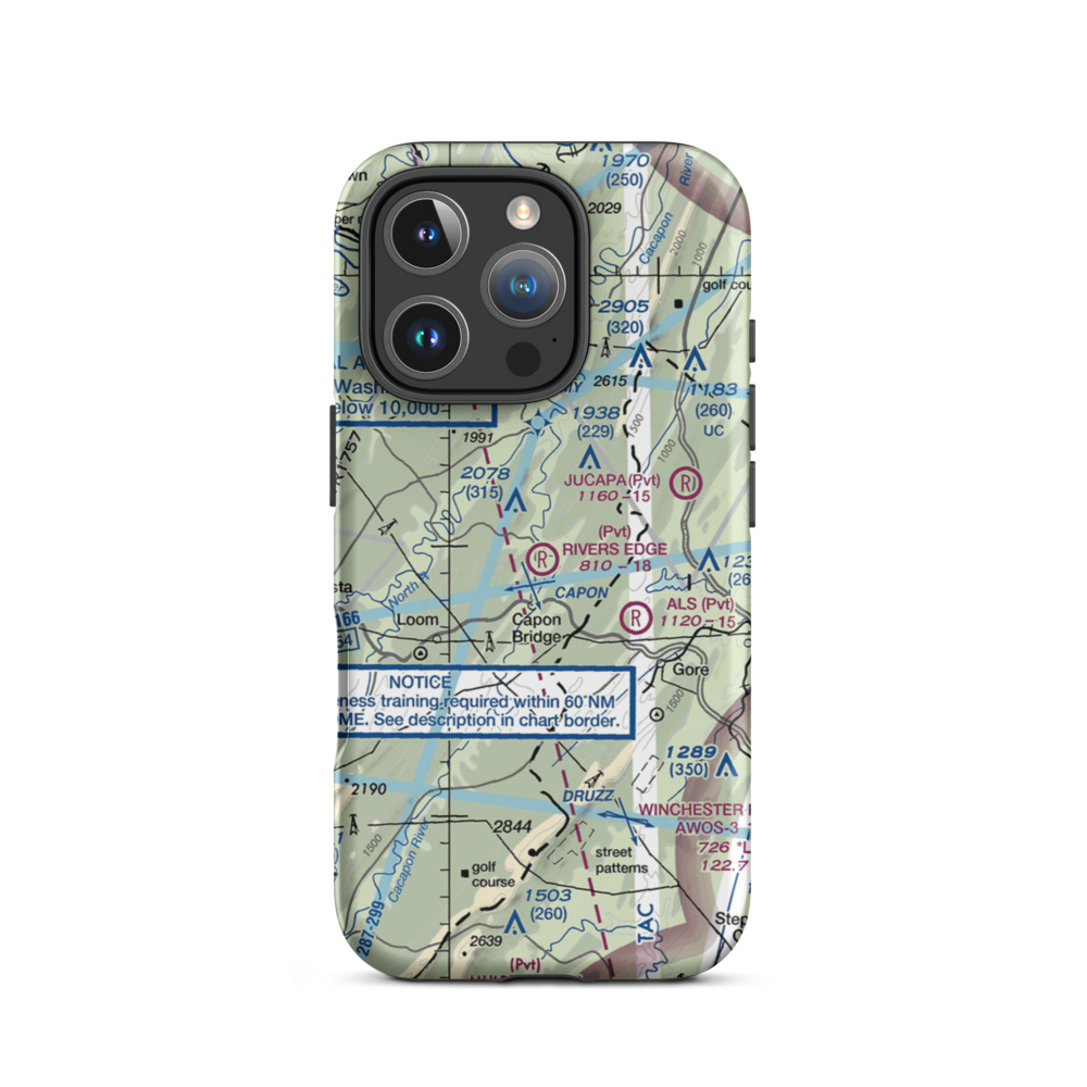 River's Edge Farm Airport (38WV) VFR Sectional  Tough iPhone Case iPhone 16 Pro model shown