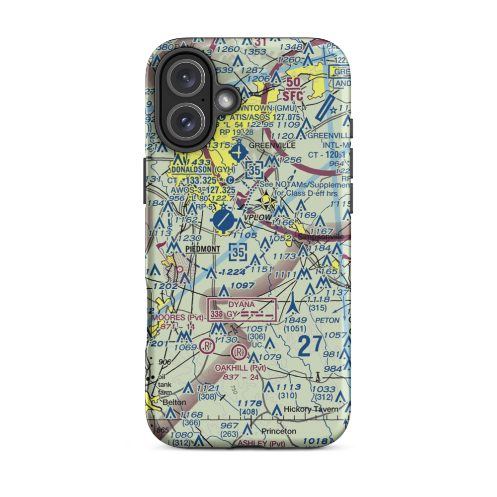 Riverbend Airpark (SC97) VFR Sectional  Tough iPhone Case iPhone 16 Plus model shown