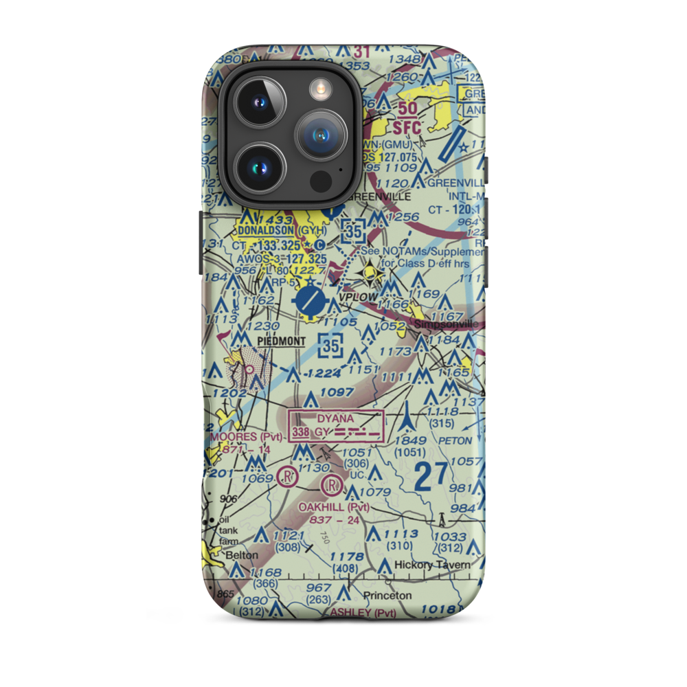 Riverbend Airpark (SC97) VFR Sectional  Tough iPhone Case iPhone 16 Pro Max model shown