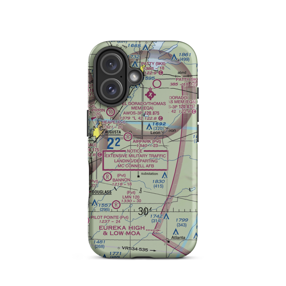 Riverbend Ranch Airport (77KS) VFR Sectional  Tough iPhone Case iPhone 16 model shown