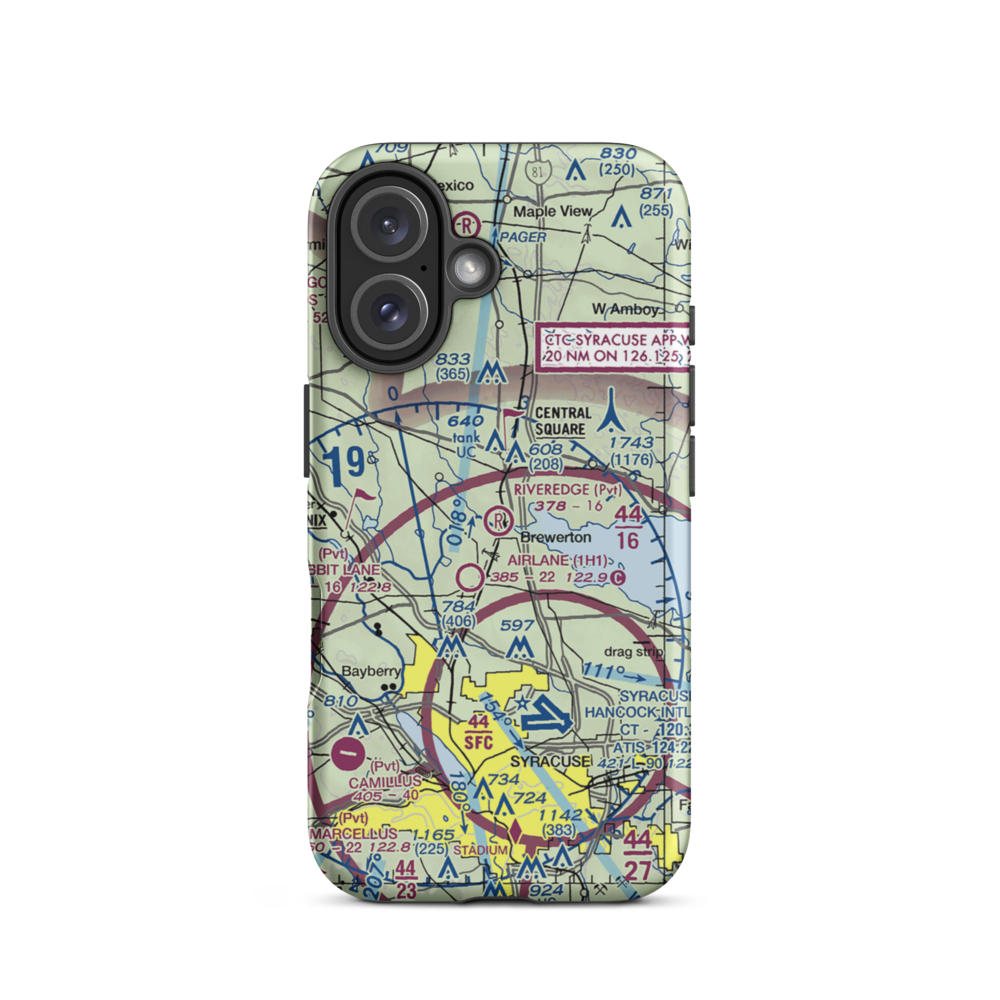 Riveredge Airpark (19NK) VFR Sectional  Tough iPhone Case iPhone 16 model shown