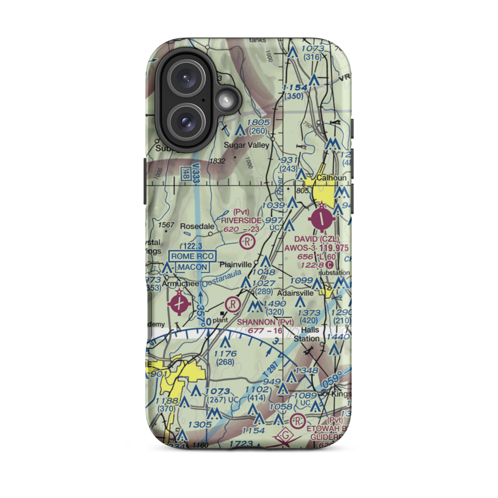 Riverside Airport (22GA) VFR Sectional  Tough iPhone Case iPhone 16 Plus model shown