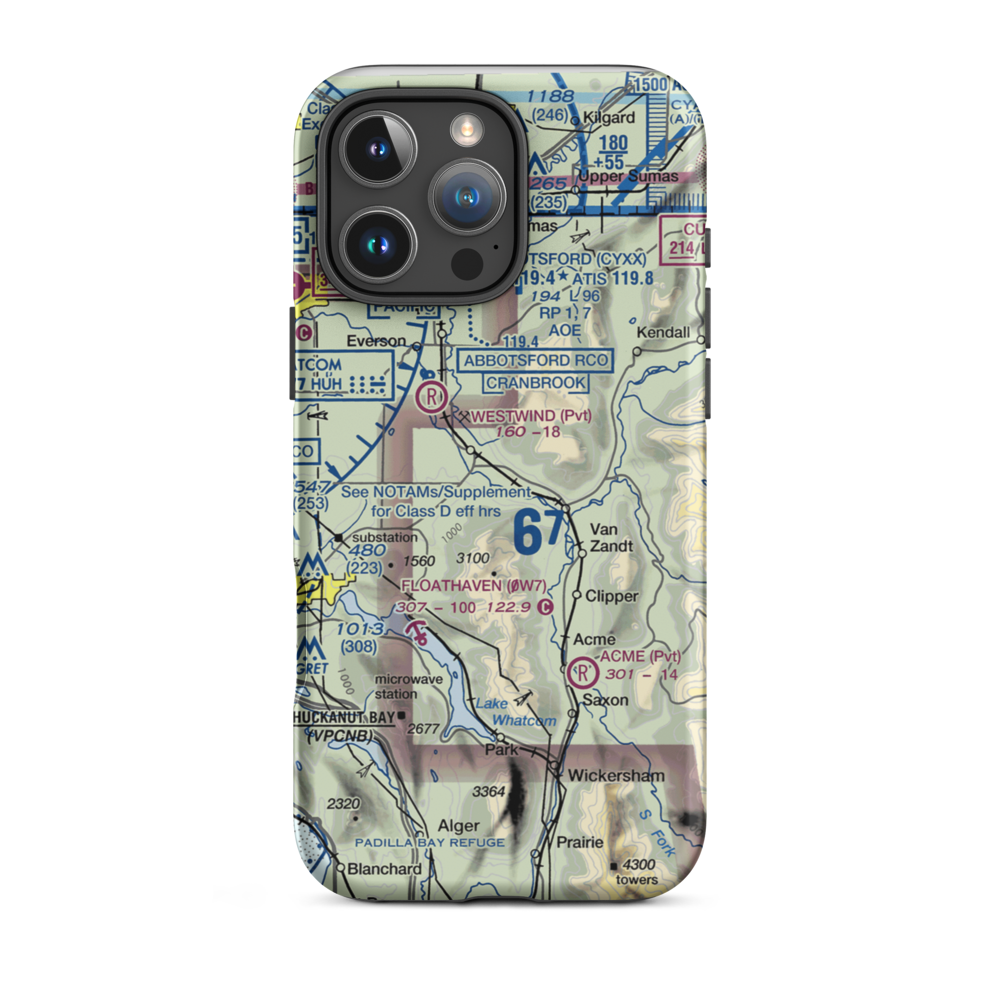 Riverside Airport (4WA8) VFR Sectional  Tough iPhone Case iPhone 16 Pro Max model shown
