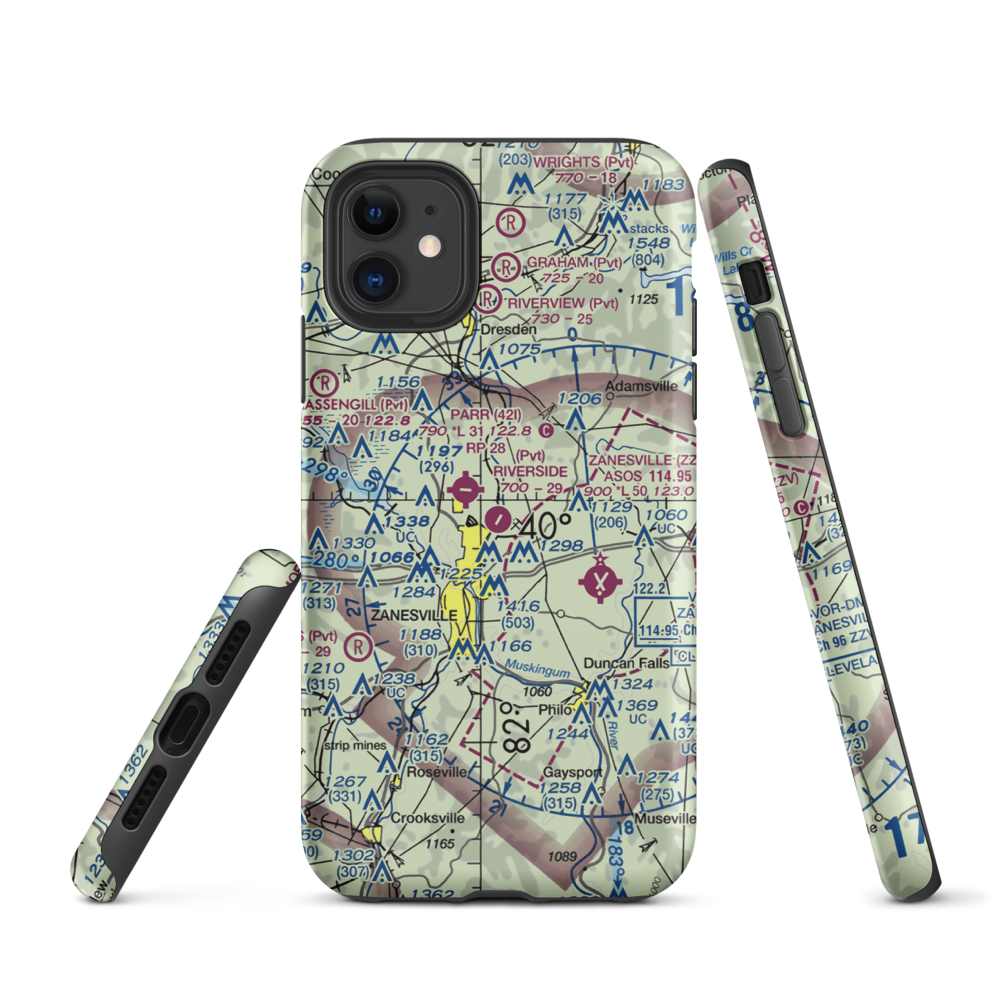 Riverside Airport (OH36) VFR Sectional  Tough iPhone Case iPhone 11 model shown