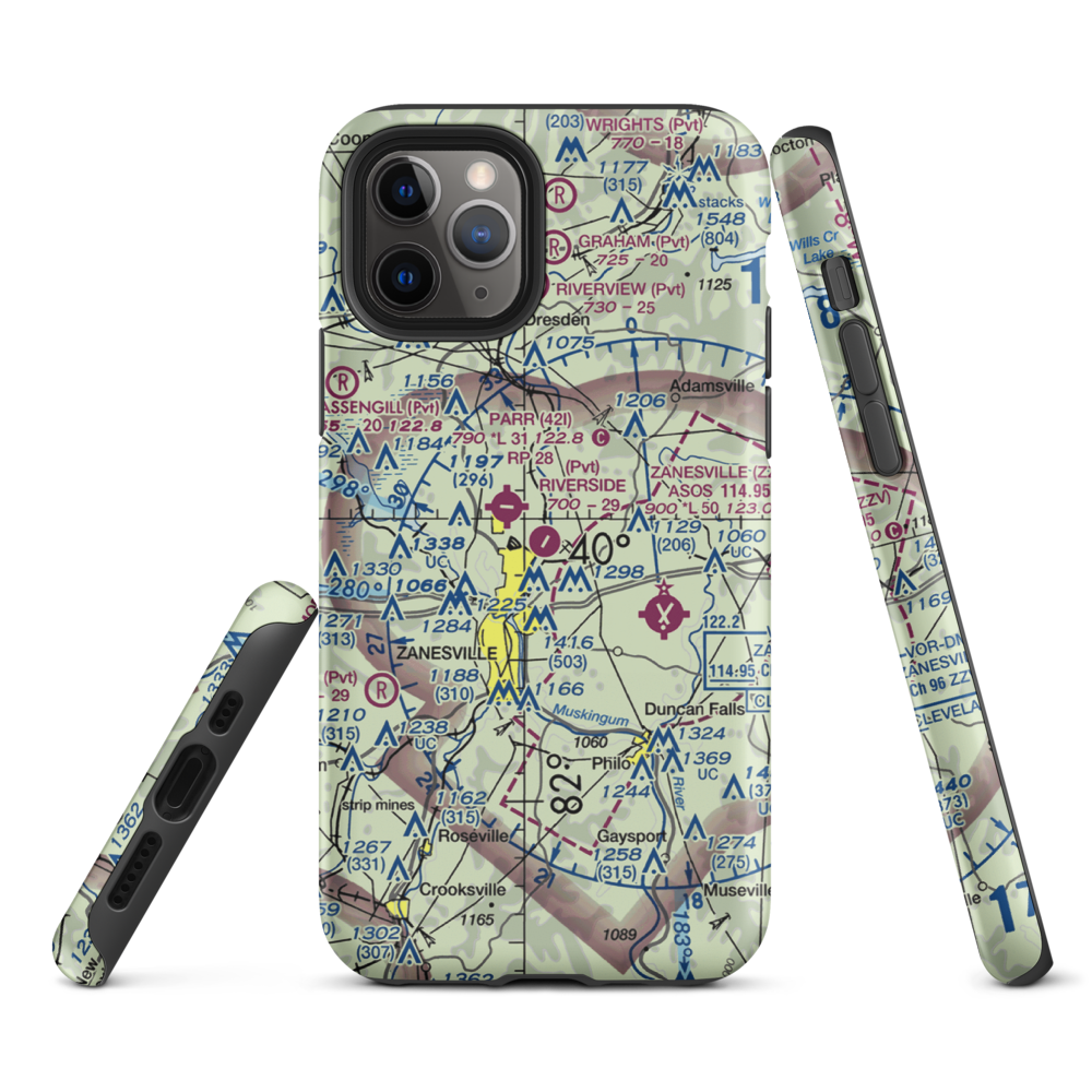 Riverside Airport (OH36) VFR Sectional  Tough iPhone Case iPhone 11 Pro model shown