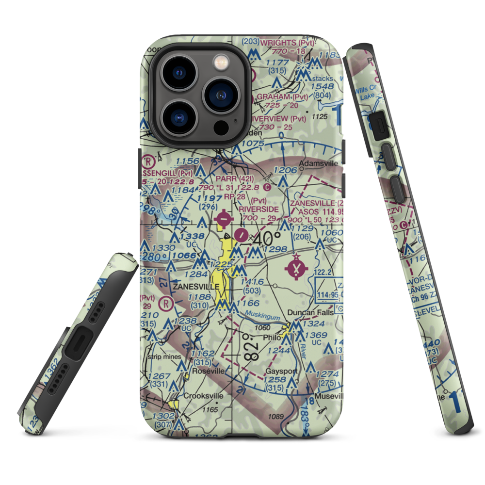 Riverside Airport (OH36) VFR Sectional  Tough iPhone Case iPhone 13 Pro Max model shown