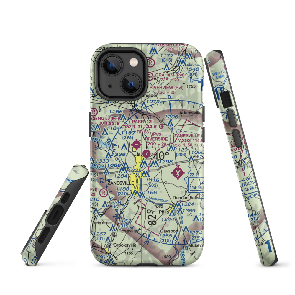 Riverside Airport (OH36) VFR Sectional  Tough iPhone Case iPhone 14 model shown