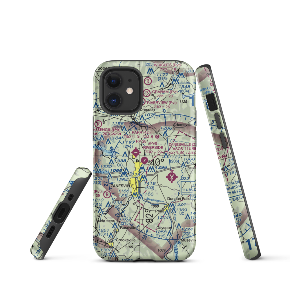 Riverside Airport (OH36) VFR Sectional  Tough iPhone Case iPhone 12 mini model shown