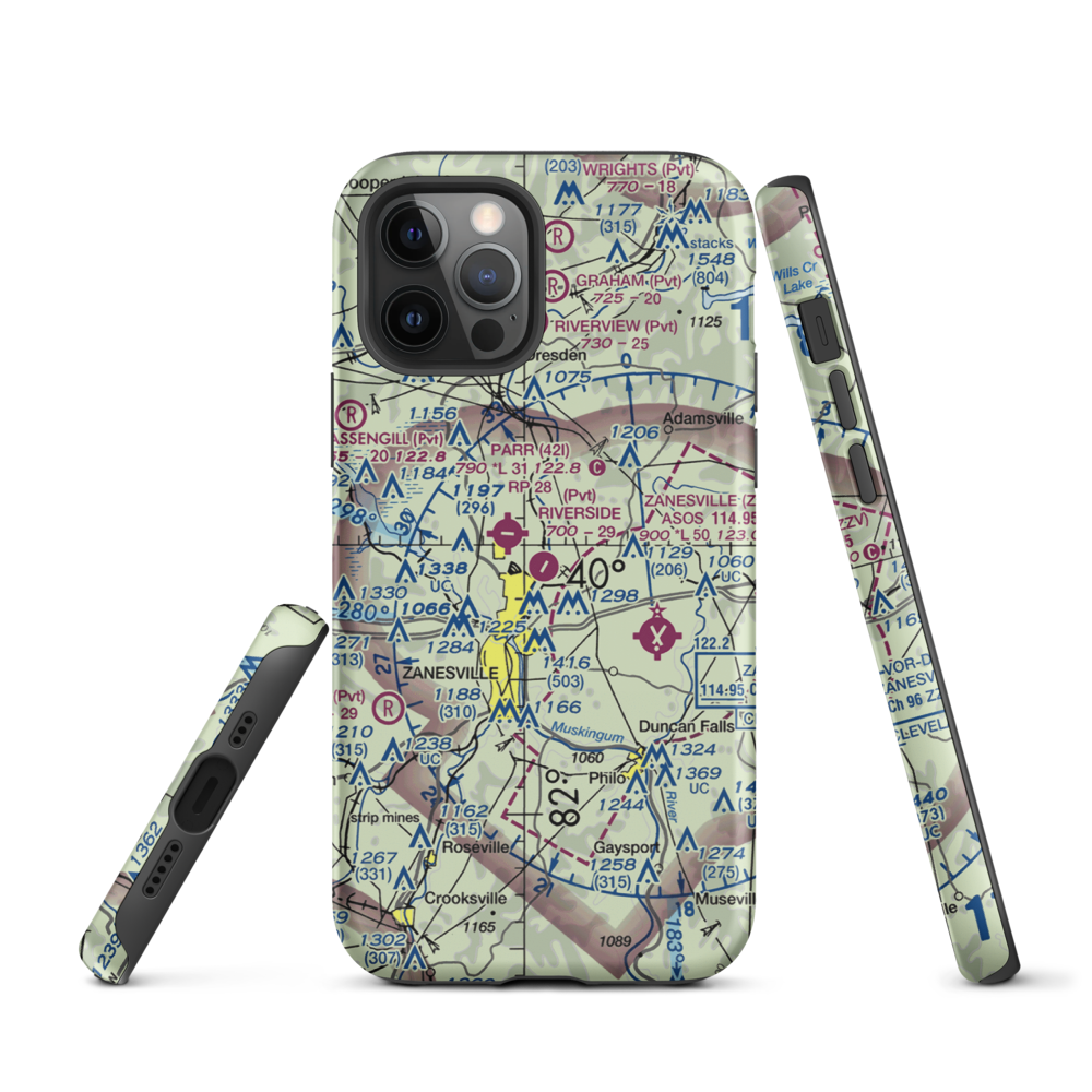 Riverside Airport (OH36) VFR Sectional  Tough iPhone Case iPhone 12 Pro model shown