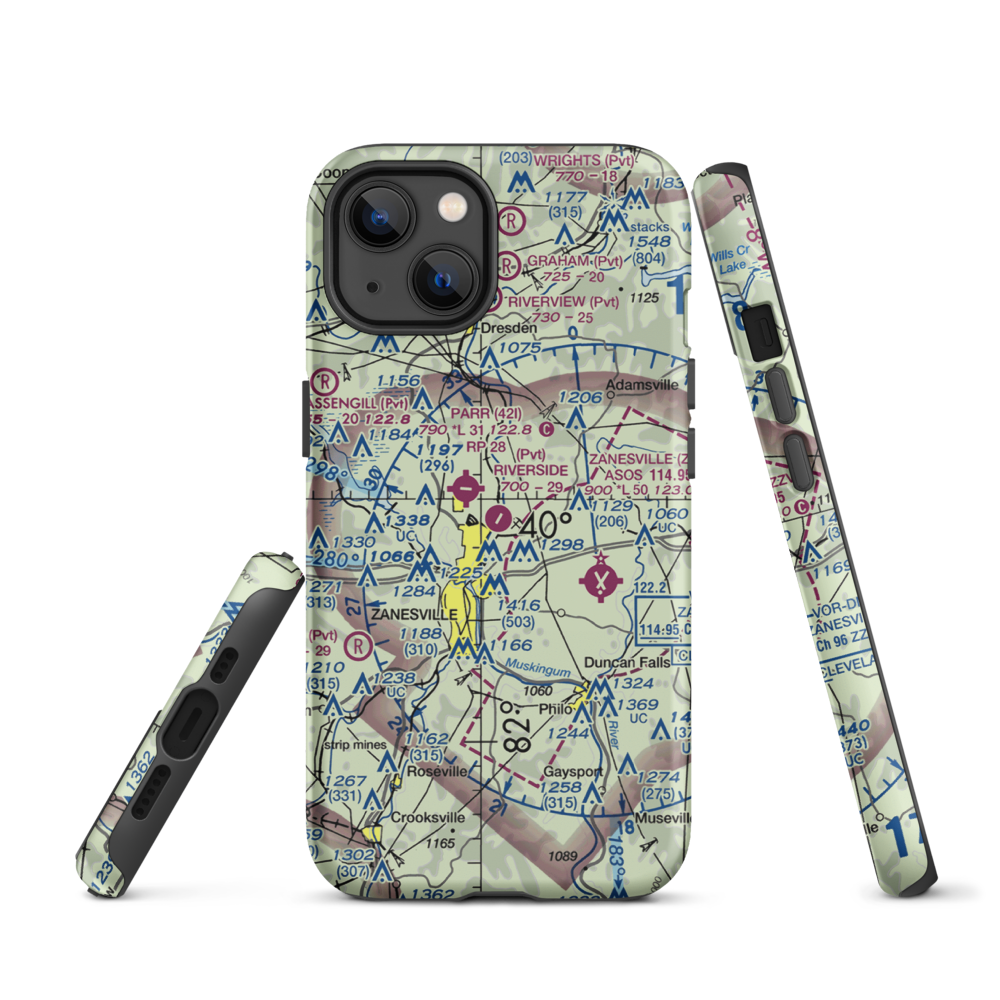 Riverside Airport (OH36) VFR Sectional  Tough iPhone Case iPhone 13 model shown