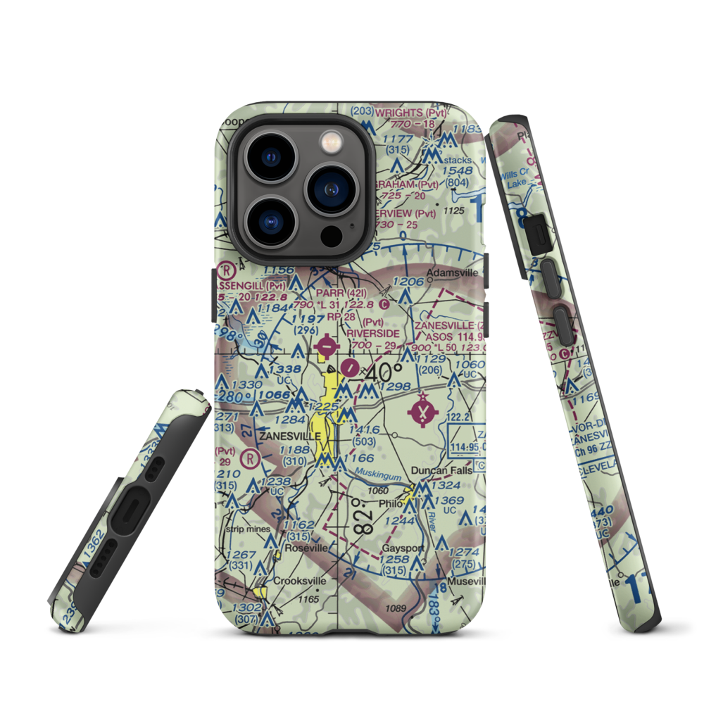 Riverside Airport (OH36) VFR Sectional  Tough iPhone Case iPhone 13 Pro model shown
