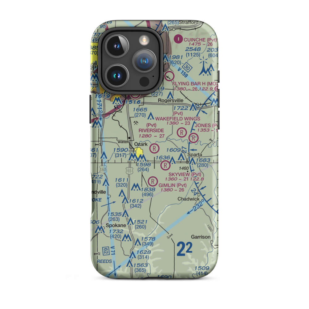 Riverside Landings Airport (6MO7) VFR Sectional  Tough iPhone Case iPhone 16 Pro Max model shown