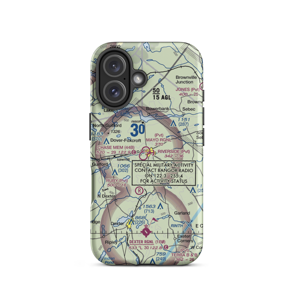 Riverside Seaplane Base (ME85) VFR Sectional  Tough iPhone Case iPhone 16 model shown