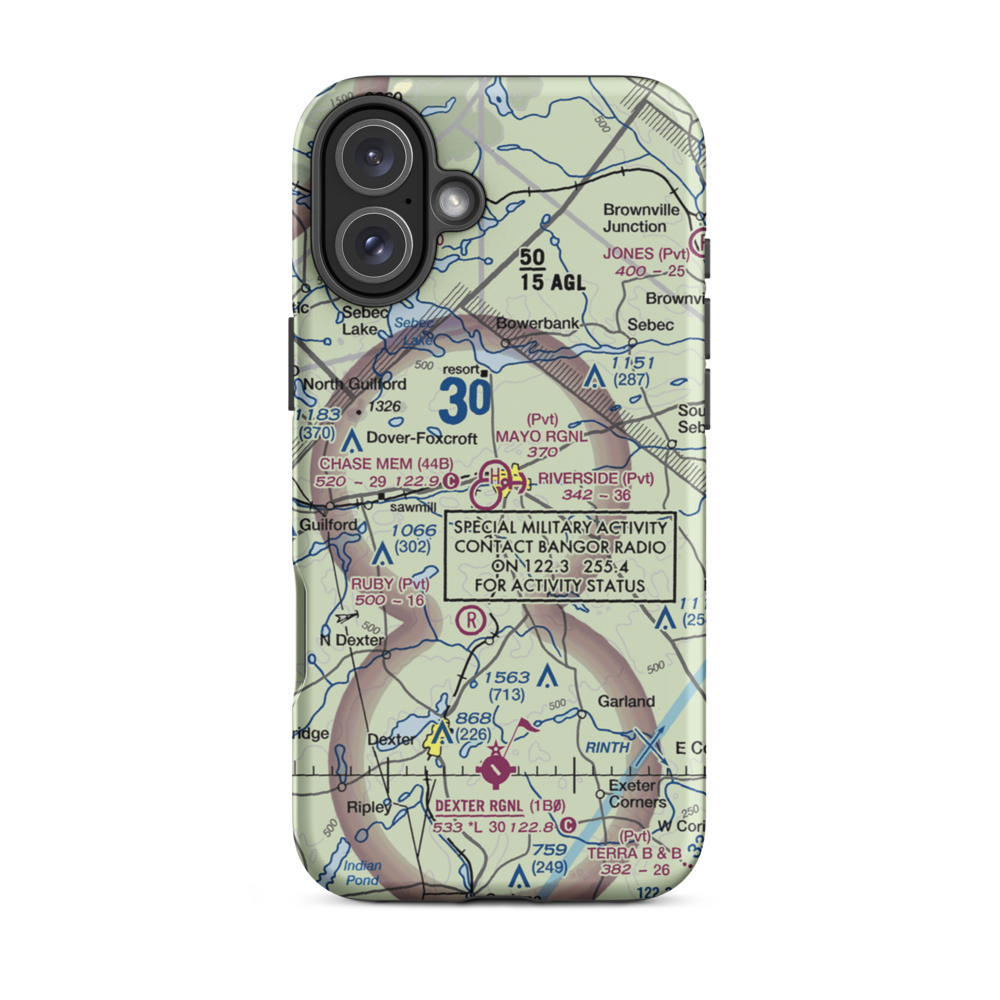 Riverside Seaplane Base (ME85) VFR Sectional  Tough iPhone Case iPhone 16 Plus model shown