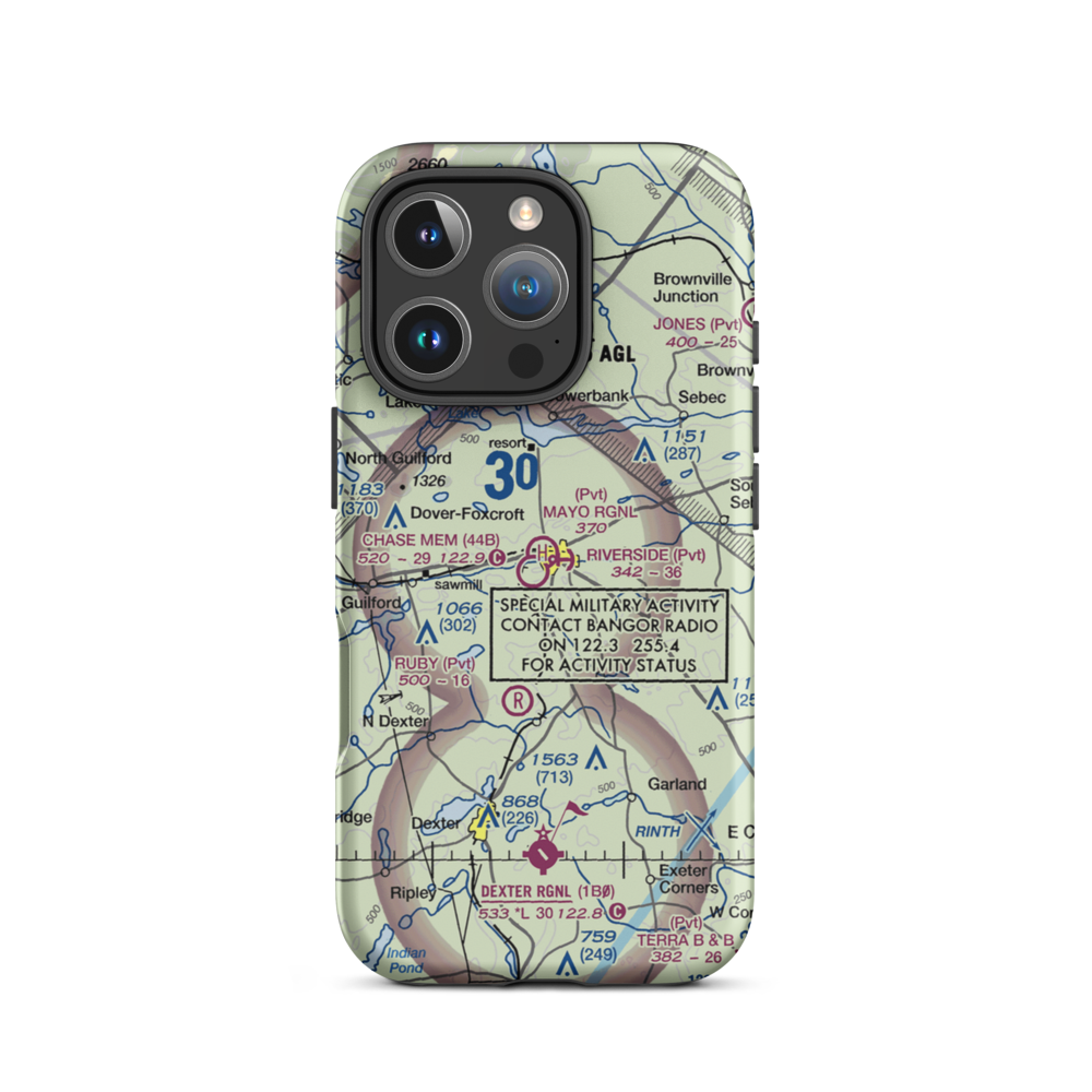 Riverside Seaplane Base (ME85) VFR Sectional  Tough iPhone Case iPhone 16 Pro model shown