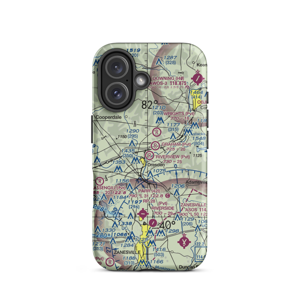Riverview Airport (OA85) VFR Sectional  Tough iPhone Case iPhone 16 model shown