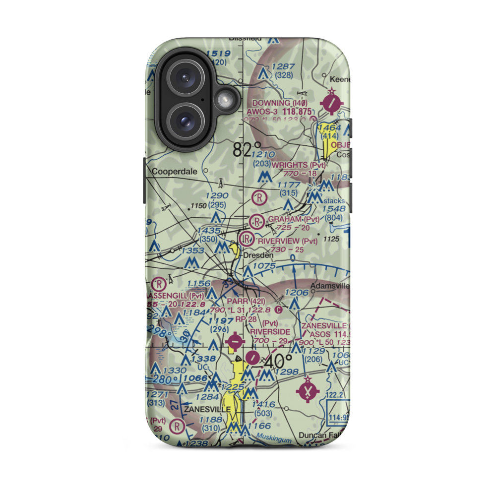 Riverview Airport (OA85) VFR Sectional  Tough iPhone Case iPhone 16 Plus model shown