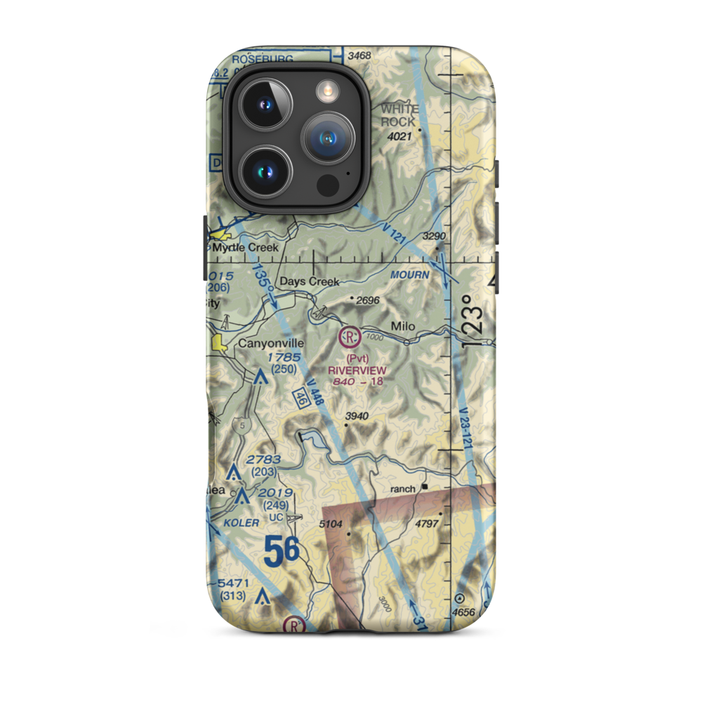 Riverview Ranch Airport (8OR3) VFR Sectional  Tough iPhone Case iPhone 16 Pro Max model shown