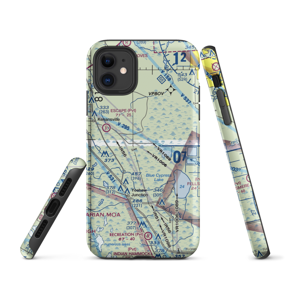 Rlm Farms Airport (FD09) VFR Sectional  Tough iPhone Case iPhone 11 model shown