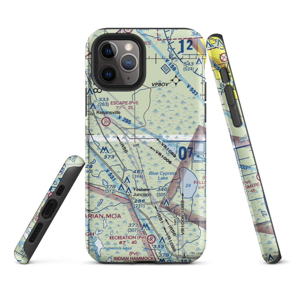 Rlm Farms Airport (FD09) VFR Sectional  Tough iPhone Case iPhone 11 Pro model shown