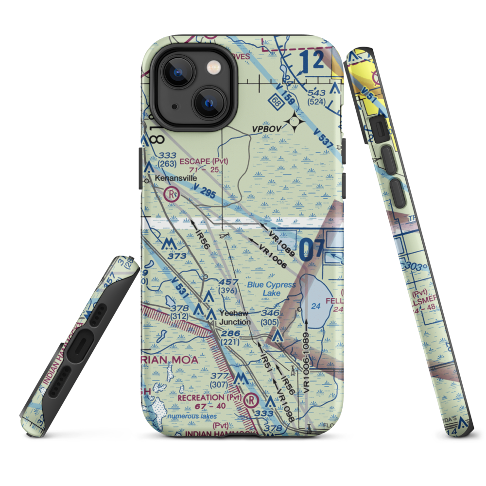 Rlm Farms Airport (FD09) VFR Sectional  Tough iPhone Case iPhone 14 Plus model shown