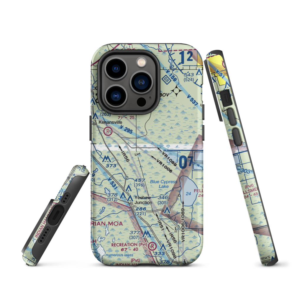 Rlm Farms Airport (FD09) VFR Sectional  Tough iPhone Case iPhone 14 Pro model shown