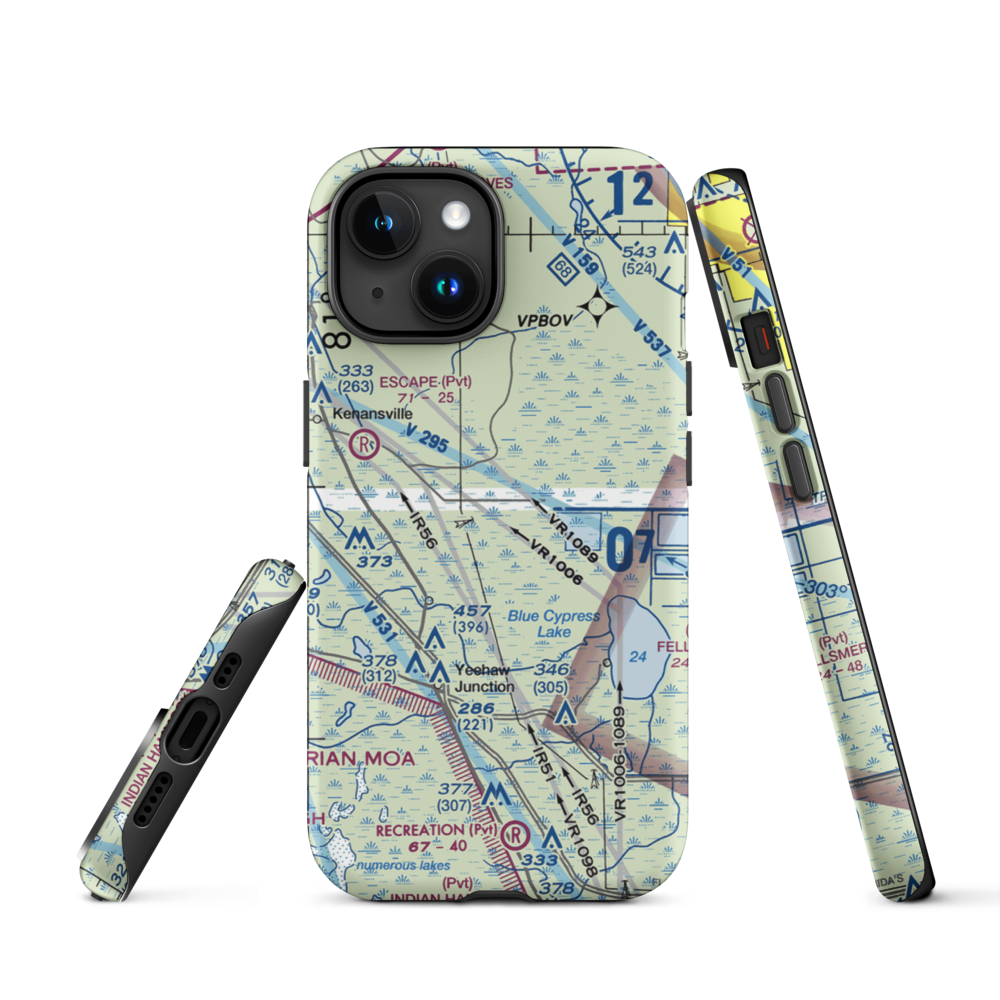 Rlm Farms Airport (FD09) VFR Sectional  Tough iPhone Case iPhone 15 model shown