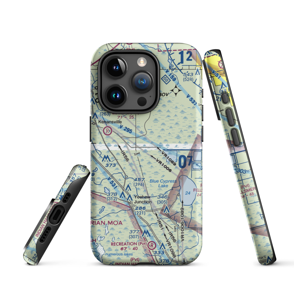 Rlm Farms Airport (FD09) VFR Sectional  Tough iPhone Case iPhone 15 Pro model shown