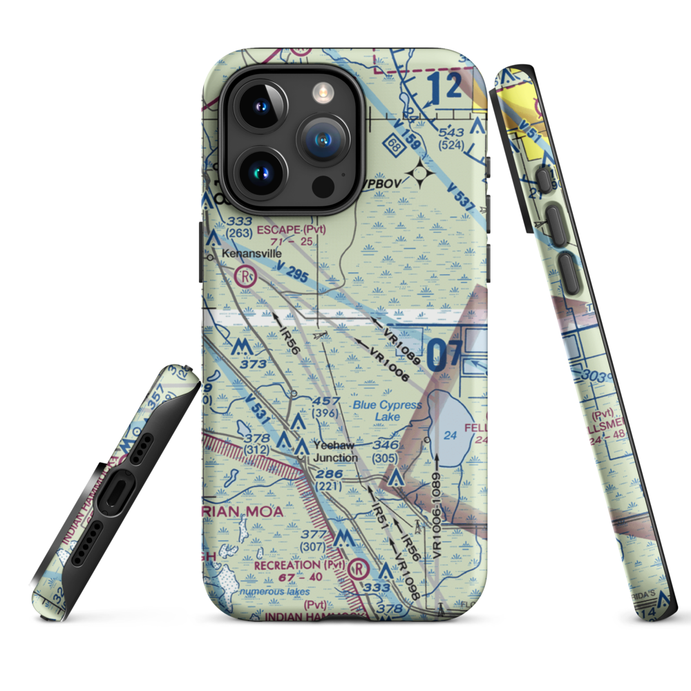 Rlm Farms Airport (FD09) VFR Sectional  Tough iPhone Case iPhone 15 Pro Max model shown