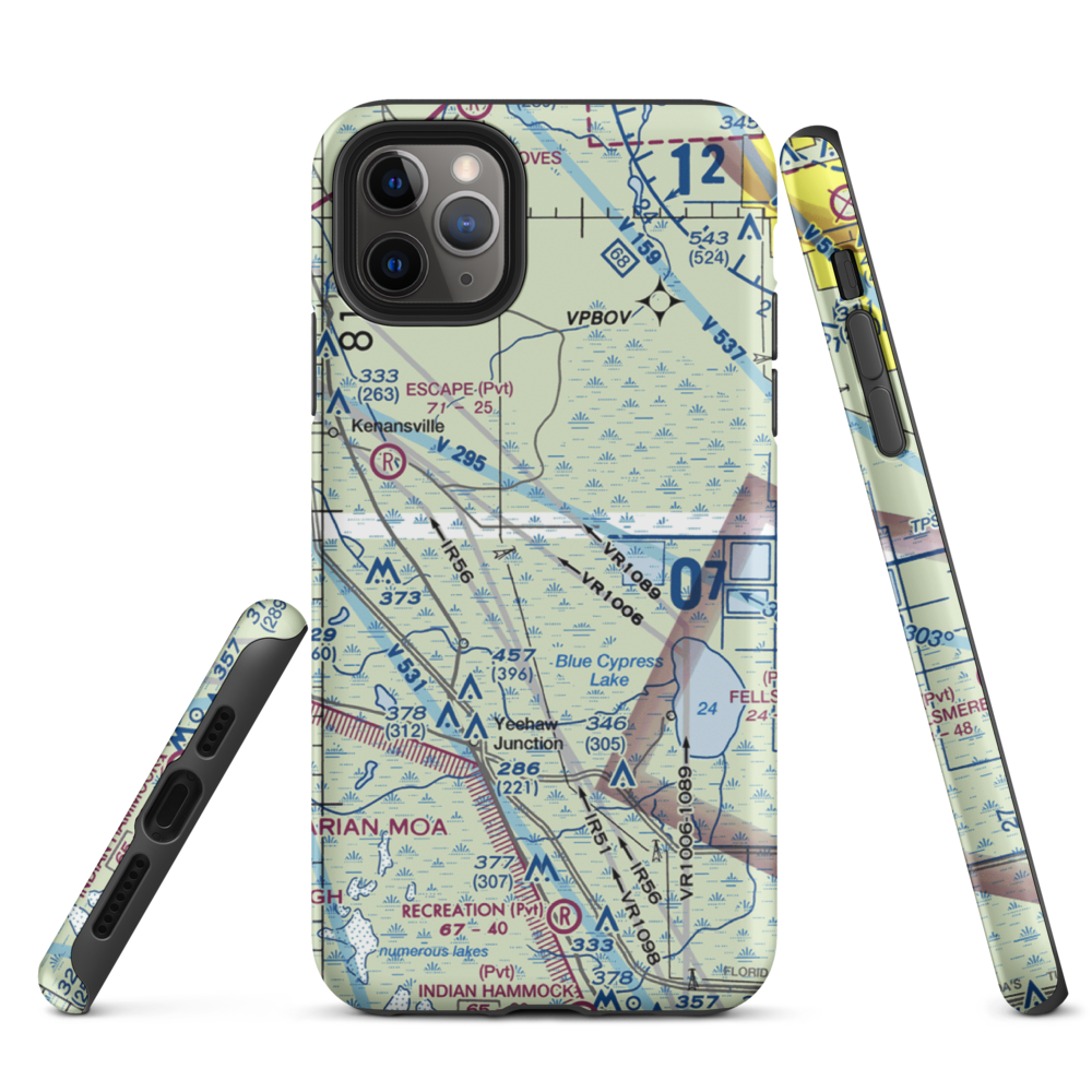 Rlm Farms Airport (FD09) VFR Sectional  Tough iPhone Case iPhone 11 Pro Max model shown