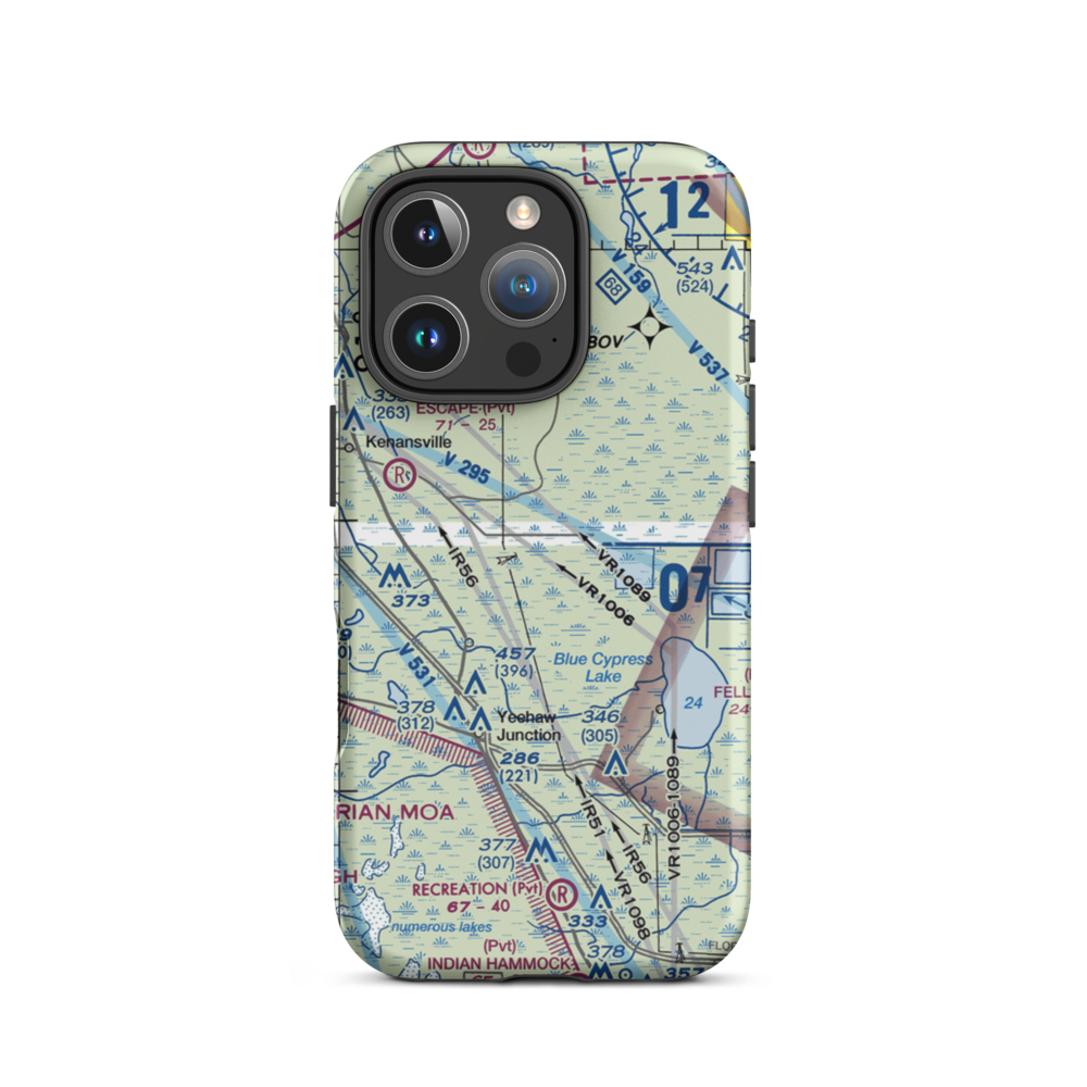 Rlm Farms Airport (FD09) VFR Sectional  Tough iPhone Case iPhone 16 Pro model shown