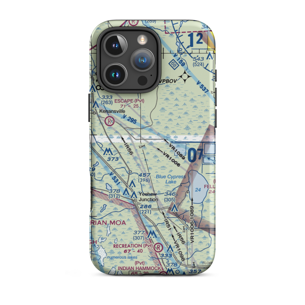 Rlm Farms Airport (FD09) VFR Sectional  Tough iPhone Case iPhone 16 Pro Max model shown