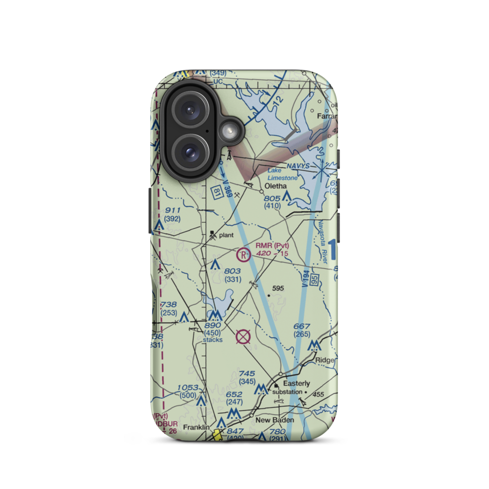 Rmr Ranch Airport (1TE9) VFR Sectional  Tough iPhone Case iPhone 16 model shown