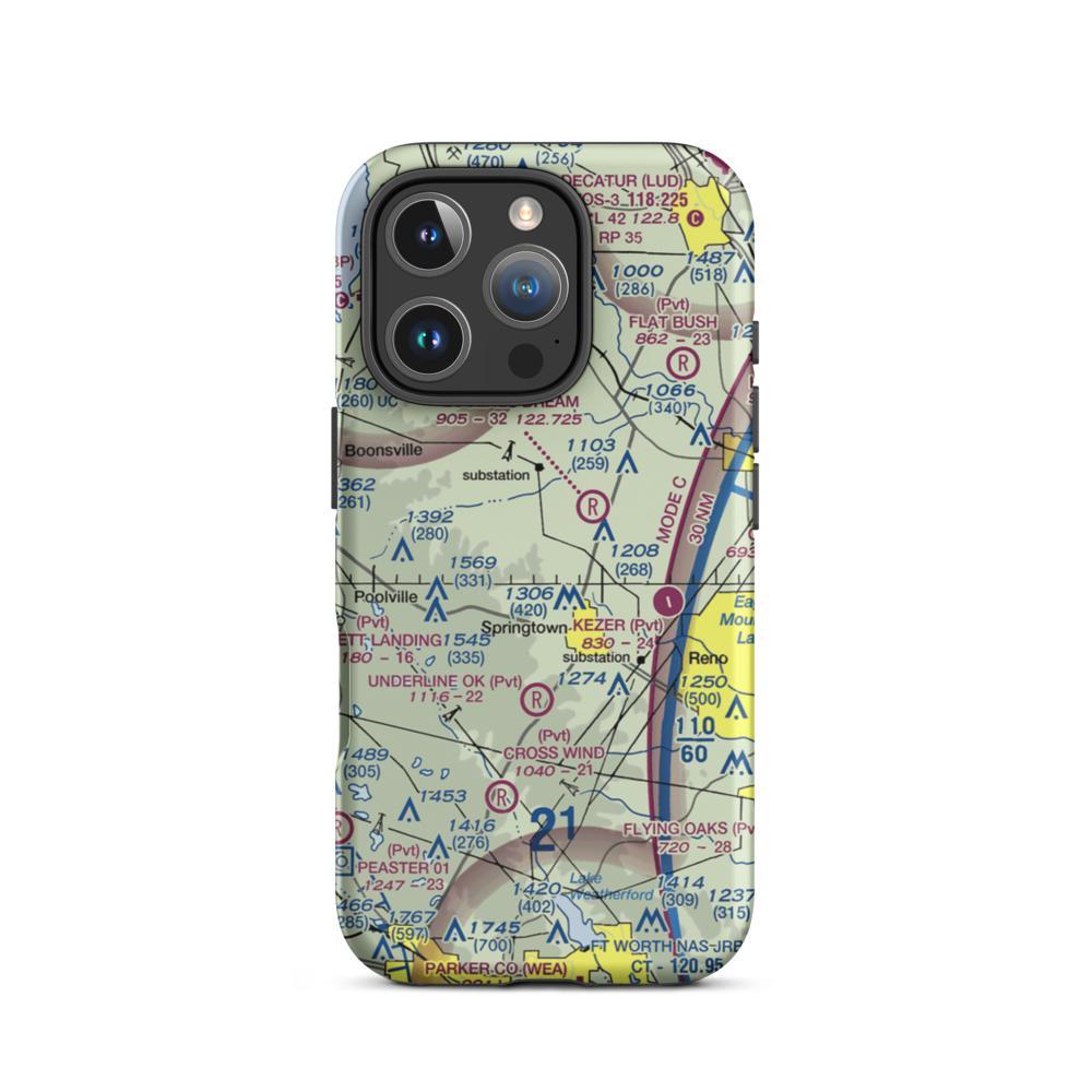 RNW Airport (0XA0) VFR Sectional  Tough iPhone Case iPhone 16 Pro model shown