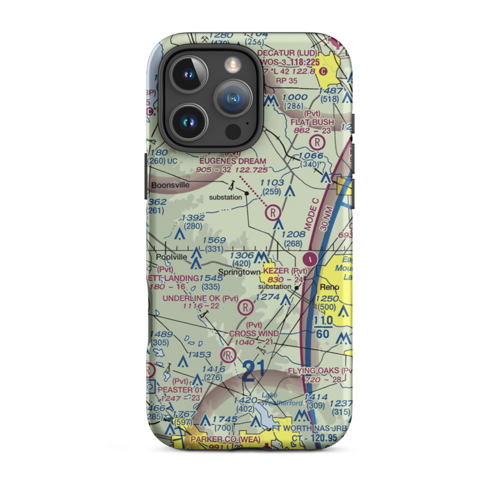 RNW Airport (0XA0) VFR Sectional  Tough iPhone Case iPhone 16 Pro Max model shown