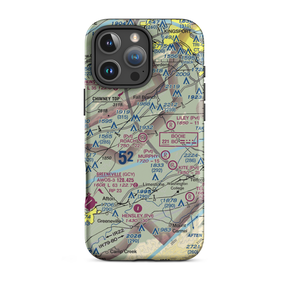 Roach Farm Airport (65TN) VFR Sectional  Tough iPhone Case iPhone 16 Pro Max model shown