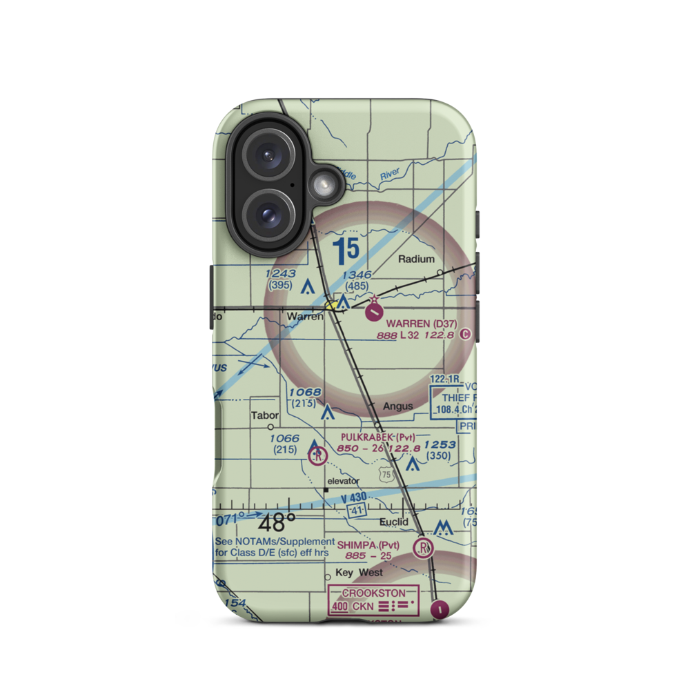 Roan Airport (MY01) VFR Sectional  Tough iPhone Case iPhone 16 model shown