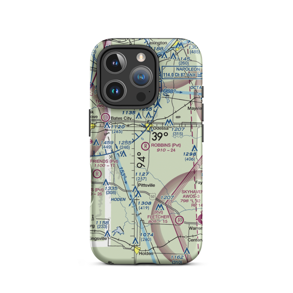 Robbins Airport (MU20) VFR Sectional  Tough iPhone Case iPhone 16 Pro model shown