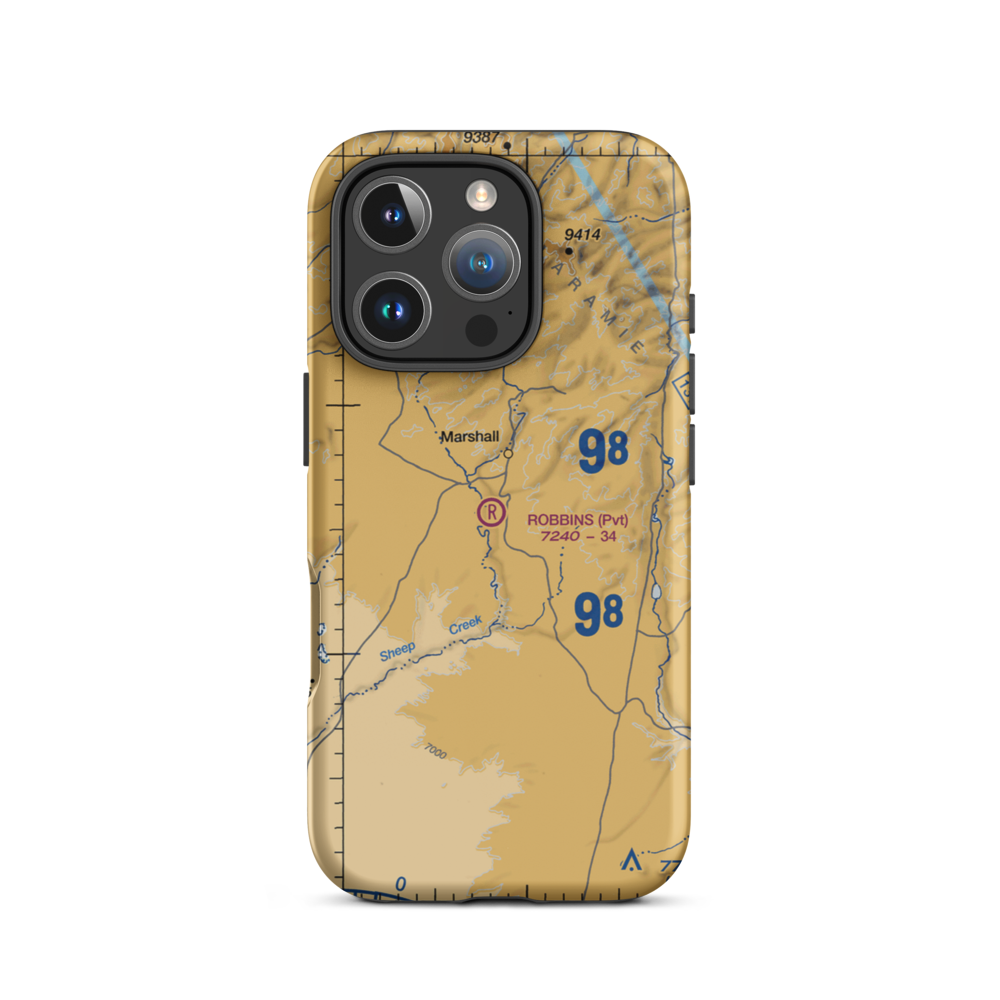 Robbins Airport (WY16) VFR Sectional  Tough iPhone Case iPhone 16 Pro model shown