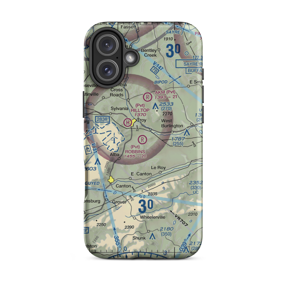 Robbins Farm Airport (0PA3) VFR Sectional  Tough iPhone Case iPhone 16 Plus model shown