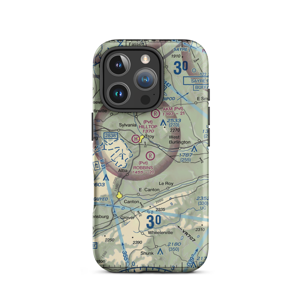 Robbins Farm Airport (0PA3) VFR Sectional  Tough iPhone Case iPhone 16 Pro model shown