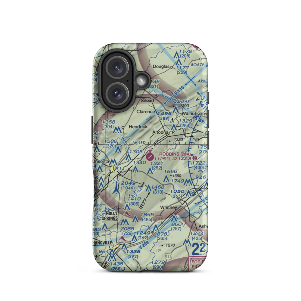 Robbins Field (20A) VFR Sectional  Tough iPhone Case iPhone 16 model shown