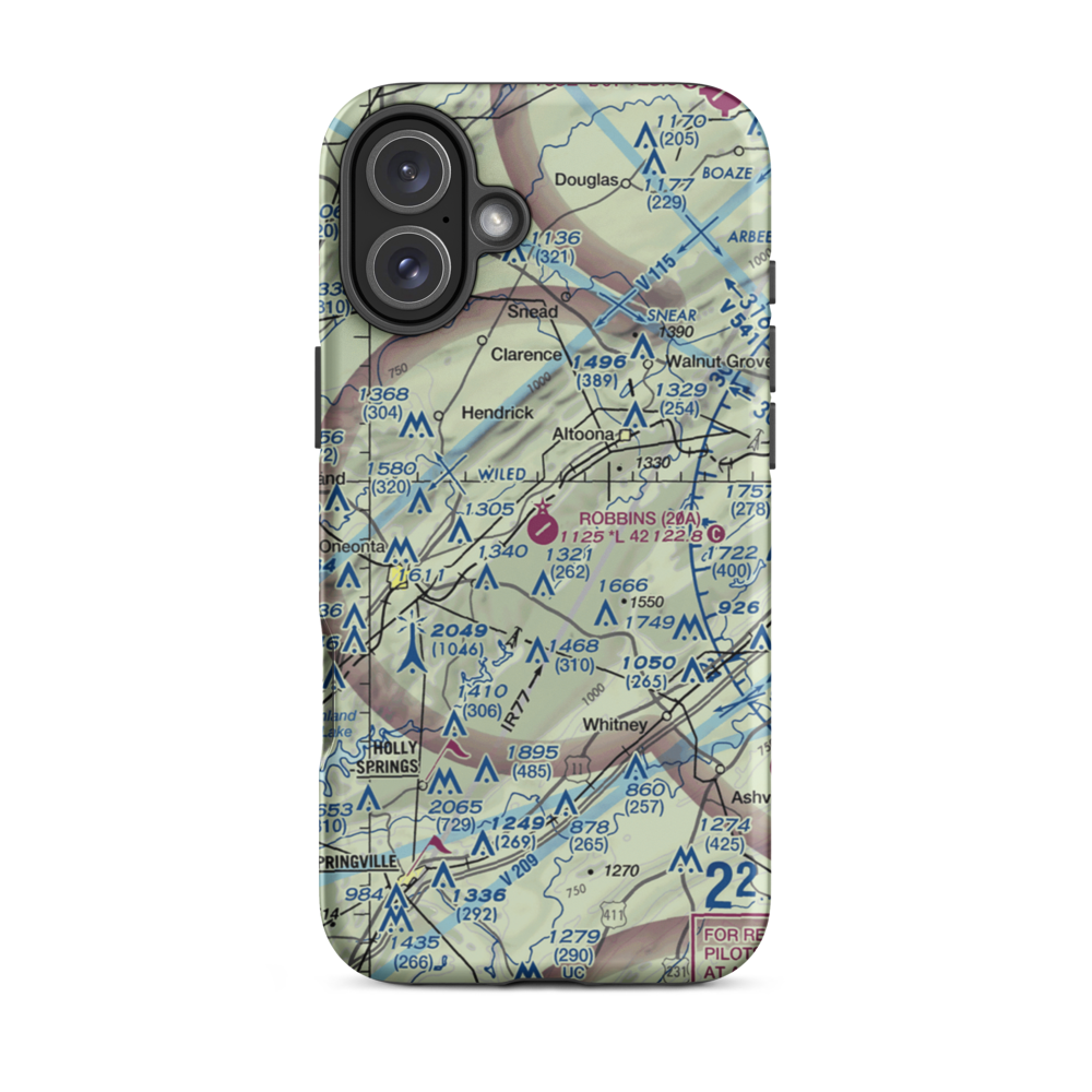 Robbins Field (20A) VFR Sectional  Tough iPhone Case iPhone 16 Plus model shown