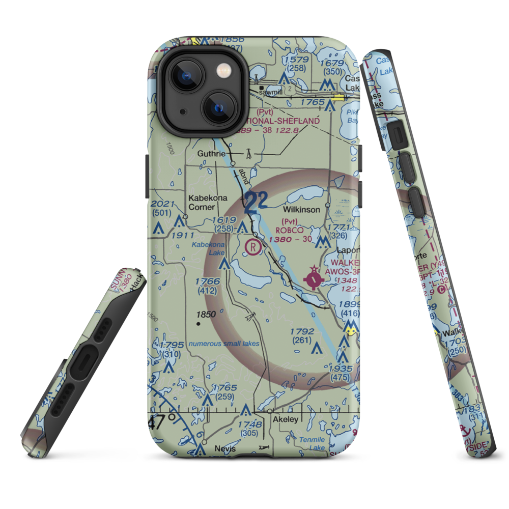 Robco Airport (MN12) VFR Sectional  Tough iPhone Case iPhone 14 Plus model shown